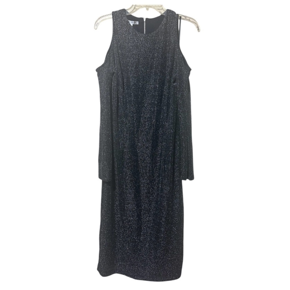 Black Sleeveless Sheath Dress Halter Neckline